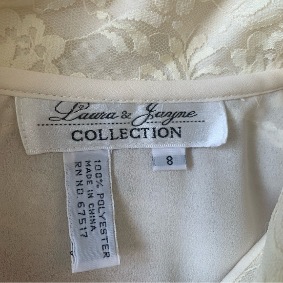 VTG Laura & Jayme Semi Sheer Blouse-  Pleated Dress Shirt Sz(8) - Picture 6 of 13